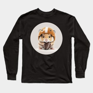 Hamster playing American Football Long Sleeve T-Shirt